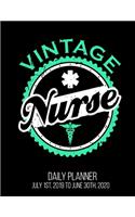 Vintage Nurse Daily Planner July 1st, 2019 To June 30th, 2020