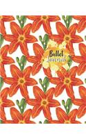 Bullet Journal: Red Orange Leave Flower Color Pattern: Notebook, Bullet Journal Dotted Grid, 120 Pages (8 X 10)