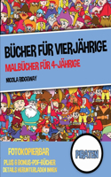 Bücher für Vierjährige (Malbücher für 4-Jährige) - Piraten: Dieses Buch bietet 40 Seiten in Farbe. Dieses Buch soll kleinen Kindern helfen, die Kontrolle über den Stift zu entwickeln und ihre Feinmotorik zu t