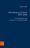 Schriftenverzeichnis Hans Rothe