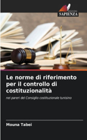 norme di riferimento per il controllo di costituzionalità