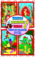 Sirenas Dragones Hadas - Libro de colorear para niños de 4 a 8 años