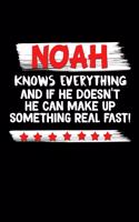 Noah Knows Everything And If He Doesn't He Can Make Up Something Real Fast: Noah Journal (Funny Blank Lined Notebooks for Men)