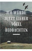 Ich Würde Jetzt Lieber Vögel Beobachten Notizbuch