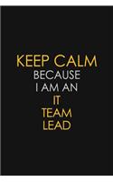 Keep Calm Because I Am An IT Team Lead: Motivational: 6X9 unlined 120 pages Notebook writing journal