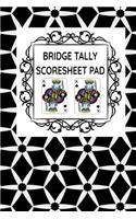 Bridge Tally Scoresheet Pad: 6 x 9 Bridge Card Game Custom Score Cards Black & White Cover (100 Pages)