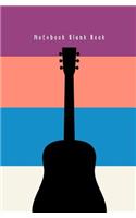 Notebook Blank Book: Music Manuscript Line Paper for Notes /Ruled Paper and Staff, Lyrics, Musicians, Composition Notebook (12 Staves per page) Four Color and Guitar The