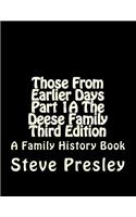 Those From Earlier Days Part 1A The Deese Family Third Edition