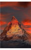 Matterhorn Mountain at Sunset Switzerland Journal: 150 Page Lined Notebook/Diary