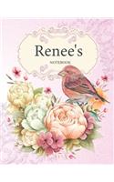 Renee's Notebook: Premium Personalized Ruled Notebooks Journals for Women and Teen Girls
