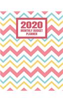 2020 Monthly Budget Planner: Weekly Budget Bill Planner Organizer Expense Tracker Notebook - Cute Chevron Pattern