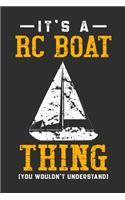 It's A RC Boat Thing You Wouldn't Understand: Weekly 100 page 6 x9 Dated Calendar Planner and Notebook For 2019-2020 Academic Year