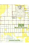 2020 Weekly Planner: Homestead, Florida (1950): Vintage Topo Map Cover