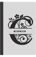 C Notebook letter: small lined initial monogram alphabet letter Notebook / Travel Journal to write in (6'' x 9'') 120 pages