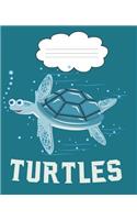 Turtle: Composition Notebook College Ruled Lined Pages Book (7.5 X 9.25)