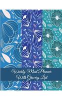 Weekly Meal Planner With Grocery List: Blue Sky Color, Meal Planner and Grocery list Large Print 8.5" x 11" Weekly Meal Plans for Weight Loss, Diet Plan Weight Loss