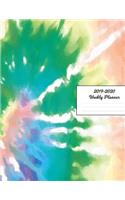 2019 - 2020 Weekly Planner: Glossy Pink Green Blue Purple Tie Dye Washed Water Color Cover January 2019 - December 2019 Plan Weeks, Set Goals & Get Things Done Datebook Calenda