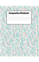 Composition Notebook: Wave Pattern College Ruled Lined Pages Book (7.44 X 9.69)