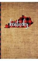 Kentucky: 6 X 9 108 Pages: Buffalo Plaid Kentucky State Silhouette Hand Lettering Cursive Script Design on Soft Matte Cover Notebook, Diary, Composition Book 