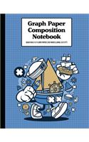 Graph Paper Composition Notebook Quad Rule 5x5 Grid Paper - 150 Sheets (Large, 8.5 x 11"): Little Sailor