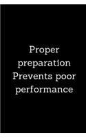 Proper Preparation Prevents poor Performance