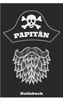 Papitän Notizbuch: Blanko A5 Heft für alle bärtigen Kapitäne mit Kind - auch Papitän genannt