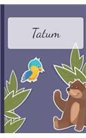 Tatum: Personalized Notebooks - Sketchbook for Kids with Name Tag - Drawing for Beginners with 110 Dot Grid Pages - 6x9 / A5 size Name Notebook - Perfect a