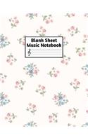 Blank Sheet Music Notebook: Easy Blank Staff Manuscript Book Large 8.5 X 11 Inches Musician Paper Wide 12 Staves Per Page for Piano, Flute, Violin, Guitar, Trumpet, Drums, Cell