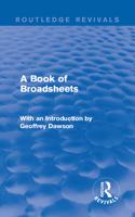 Book of Broadsheets (Routledge Revivals)