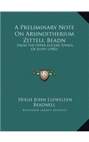 A Preliminary Note On Arsinoitherium Zitteli, Beadn