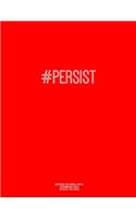Notebook for Cornell Notes, 120 Numbered Pages, #PERSIST, Red Cover