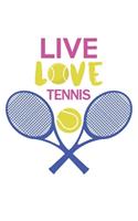 Life Love Tennis: Tagebuch, Notizbuch, Buch 100 linierte Seiten im Softcover für alles, was man sich notieren und nicht vergessen möchte