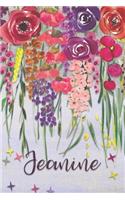 Jeanine: Personalized Lined Journal - Colorful Floral Waterfall (Customized Name Gifts)