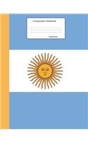 Argentina Composition Notebook: College Ruled Argentinian Flag Journal to write in for school, take notes, for kids, students, teachers, homeschool