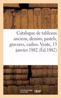 Catalogue de Tableaux Anciens de Diverses Écoles, Dessins, Pastels, Gravures, Cadres