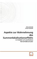Aspekte zur Wahrnehmung des Summenlokalisationseffekts