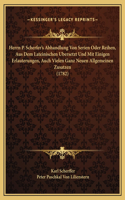 Herrn P. Scherfer's Abhandlung Von Serien Oder Reihen, Aus Dem Lateinischen Bersetzt Und Mit Einigen Erlauterungen, Auch Vielen Ganz Neuen Allgemeine
