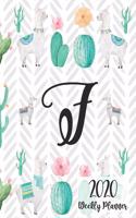 2020 Weekly Planner Monogram Letter F