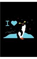 Composition Notebook: I Love Penguins Love Cute Animal Penguin Lover Lined Notebook Journal Diary 6x9