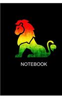 Notebook: Bold Lion Jamaica Rasta Colors Reggae Journal/Notebook Blank Lined Ruled 6x9 120 Pages