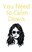 You Need to Calm Down Notebook: Taylor Swift Composition Journal, College Ruled Blank Lined Designer Notebook Journal
