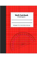 Math Notebook 1/2 Inch Squares: (Math Notebook)