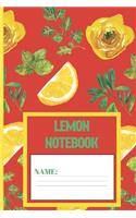 Lemon Notebook: Lemon gifts for women, men, kids, and teens: cute & elegant Persian Red blank Lined notebook/Journal to write in
