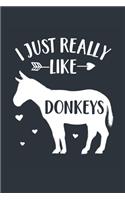 I Just Really Like Donkeys Notebook - Donkey Gift for Donkey Lovers - Donkey Journal - Donkey Diary