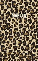 Marlen: Personalized Notebook - Leopard Print (Animal Pattern). Blank College Ruled (Lined) Journal for Notes, Journaling, Diary Writing. Wildlife Theme Des