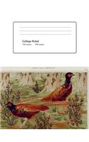 Pheasant Notebook Composition College Ruled Glossy Cover (7.44 X 9.69) 200 Pages