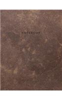 Notebook: Beautiful Dark Brown Leather Style with Engraved Lettering - 150 College-Ruled Lined Pages 8.5 X 11