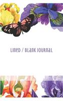 Lined / Blank Journal: Watercolor Iris and Butterfly