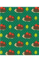Bullet Journal Notebook Cute Hedgehogs with Apples Pattern 2: 172 Numbered Pages with 160 Dot Grid Pages, 6 Index Pages and 2 Key Pages in Large 8 X 10 Size for Journaling, Writing, Planning or Doodling.