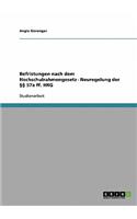 Befristungen nach dem Hochschulrahmengesetz - Neuregelung der §§ 57a ff. HRG